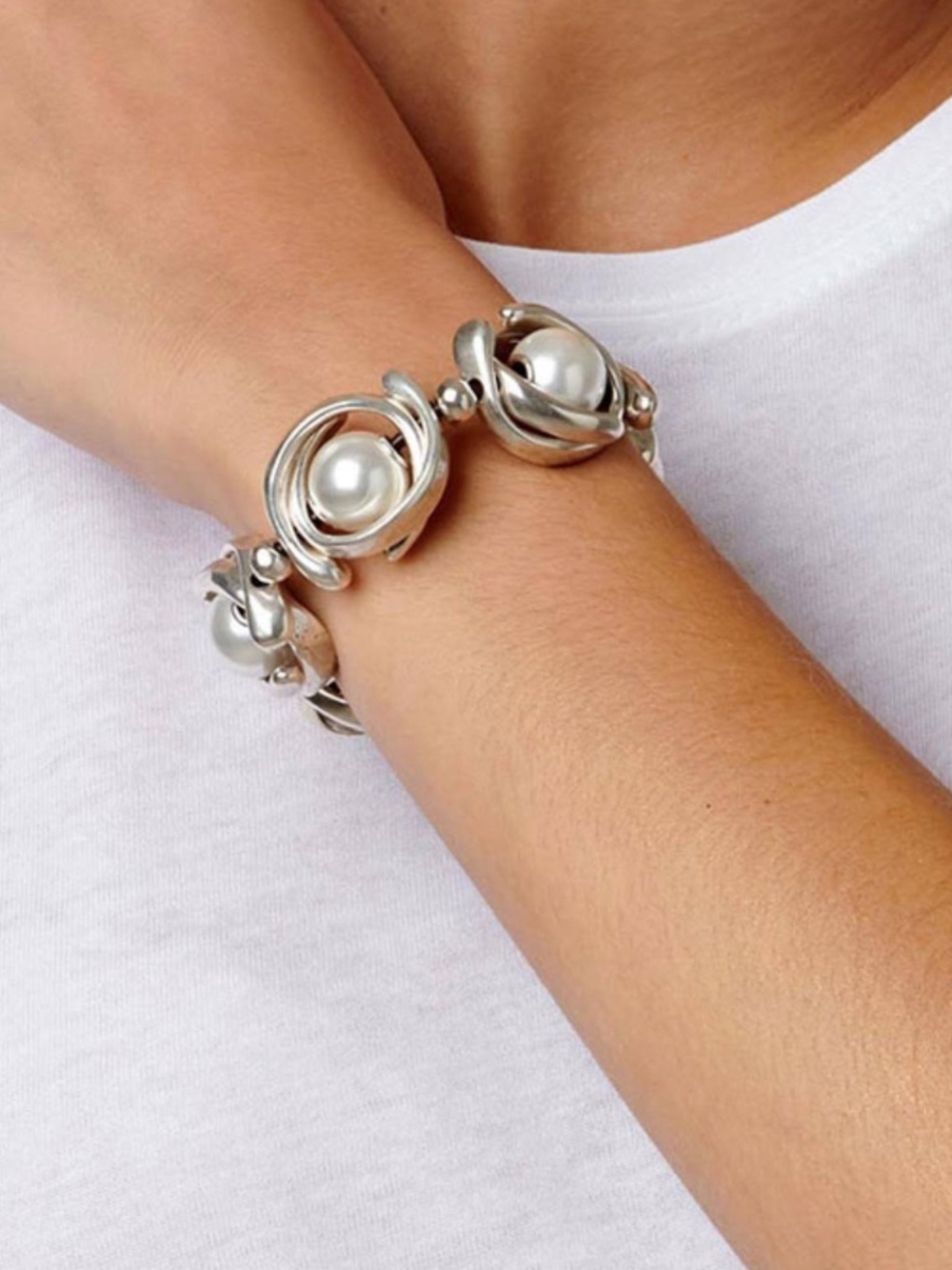UNO DE 50 LISA IN THE SKY BRACELET Silver & Pearl (NWOT)